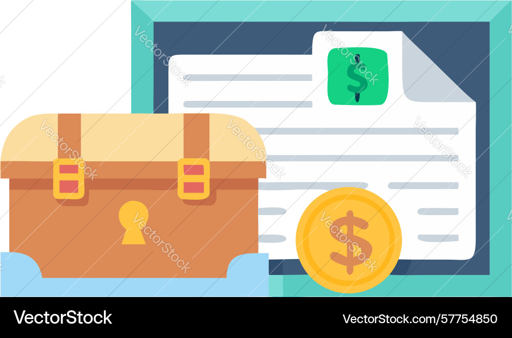 Secure document icon financial safe data vector image