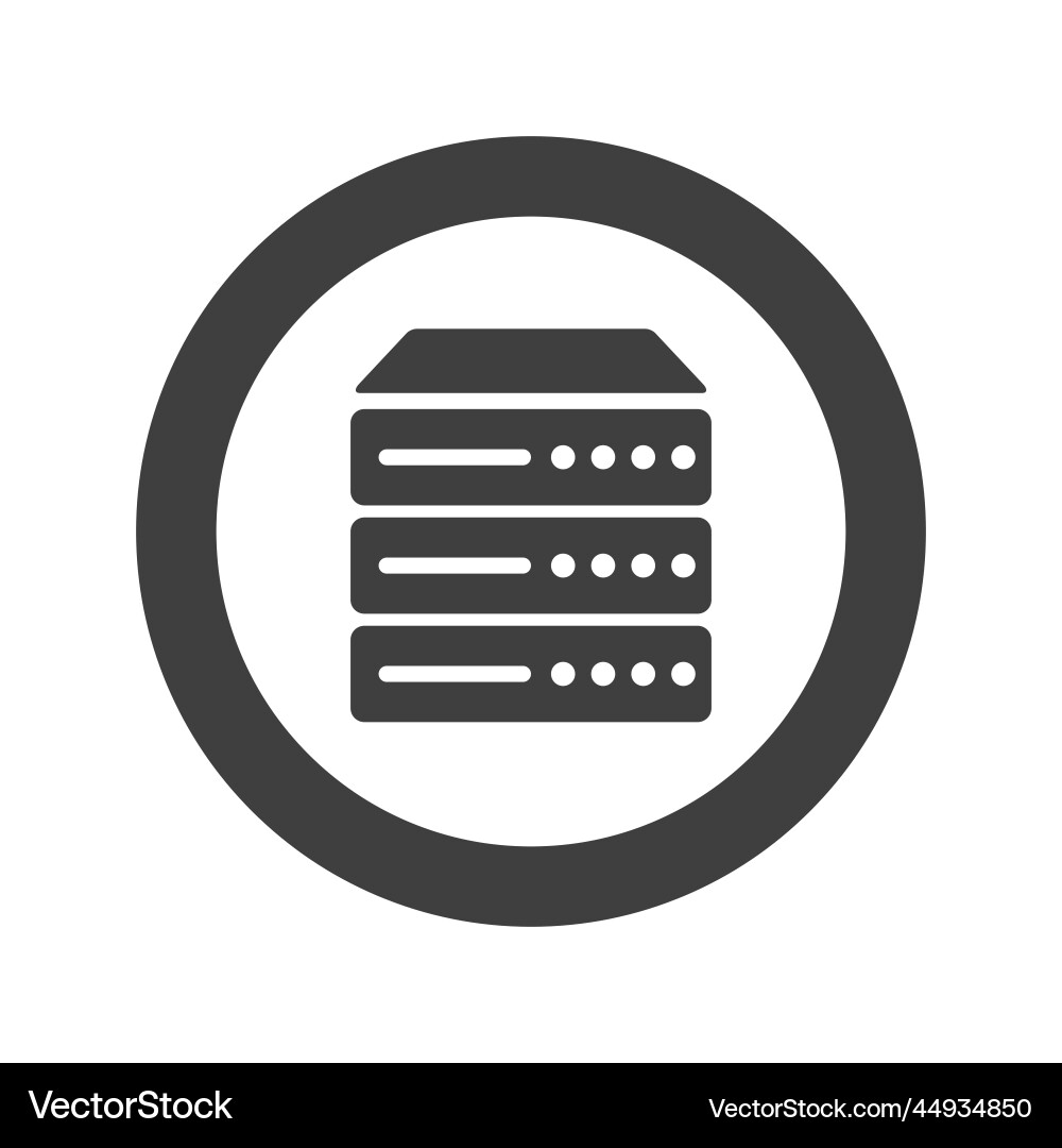 Server button or data storage vector image