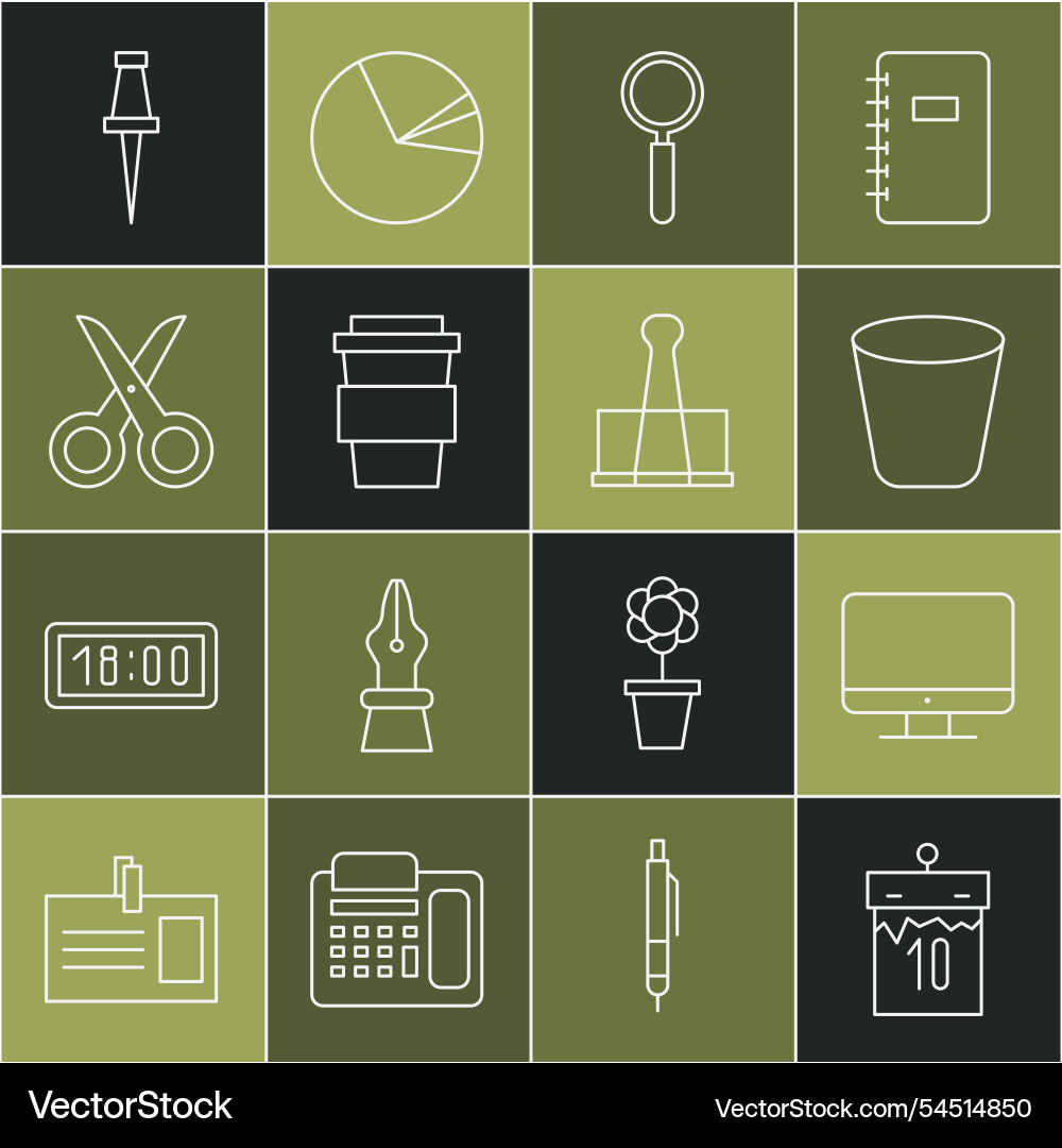Set line calendar computer monitor screen trash Set line calendar computer monitor screen trash vector image