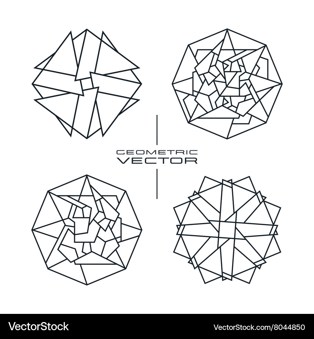 Set of geometric pattern vector image