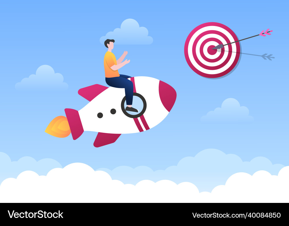 Startup target of business development process Vector Image