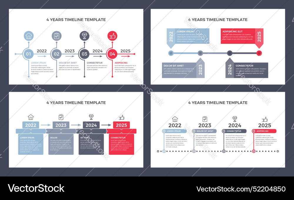 Timeline Presentation Slides vector image