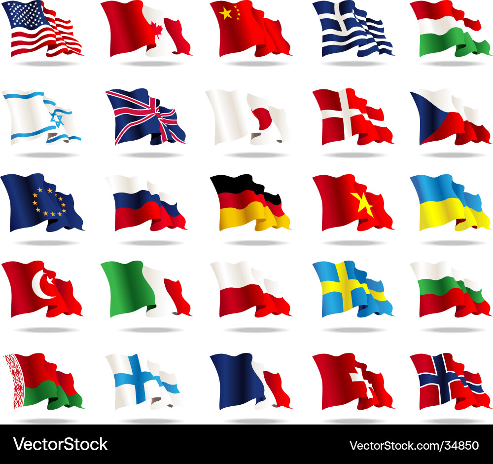 World Flags Collection Vector Image