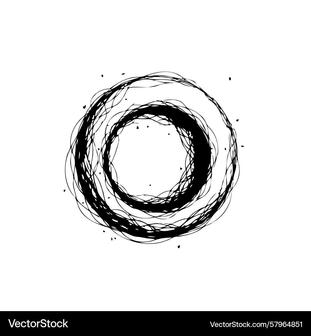 Abstract Circular Scribble Vector Image