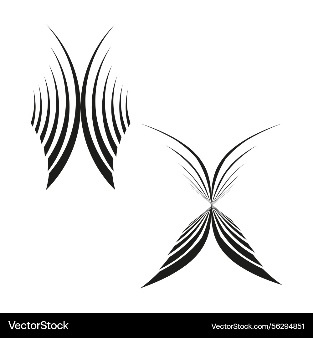Abstract wings icon curved line pattern motion Abstract wings icon curved line pattern motion vector image