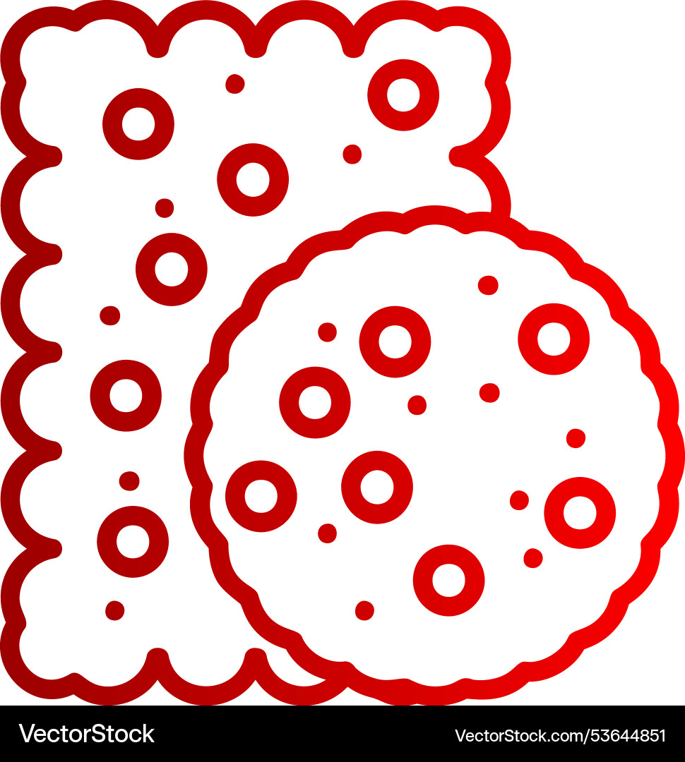 Biscuit line gradient icon Vector Image