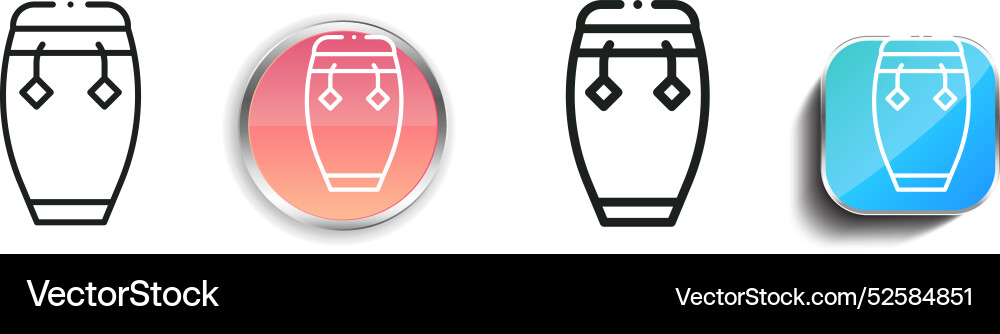 Caribbean icon thin linear regular and button Caribbean icon thin linear regular and button vector image