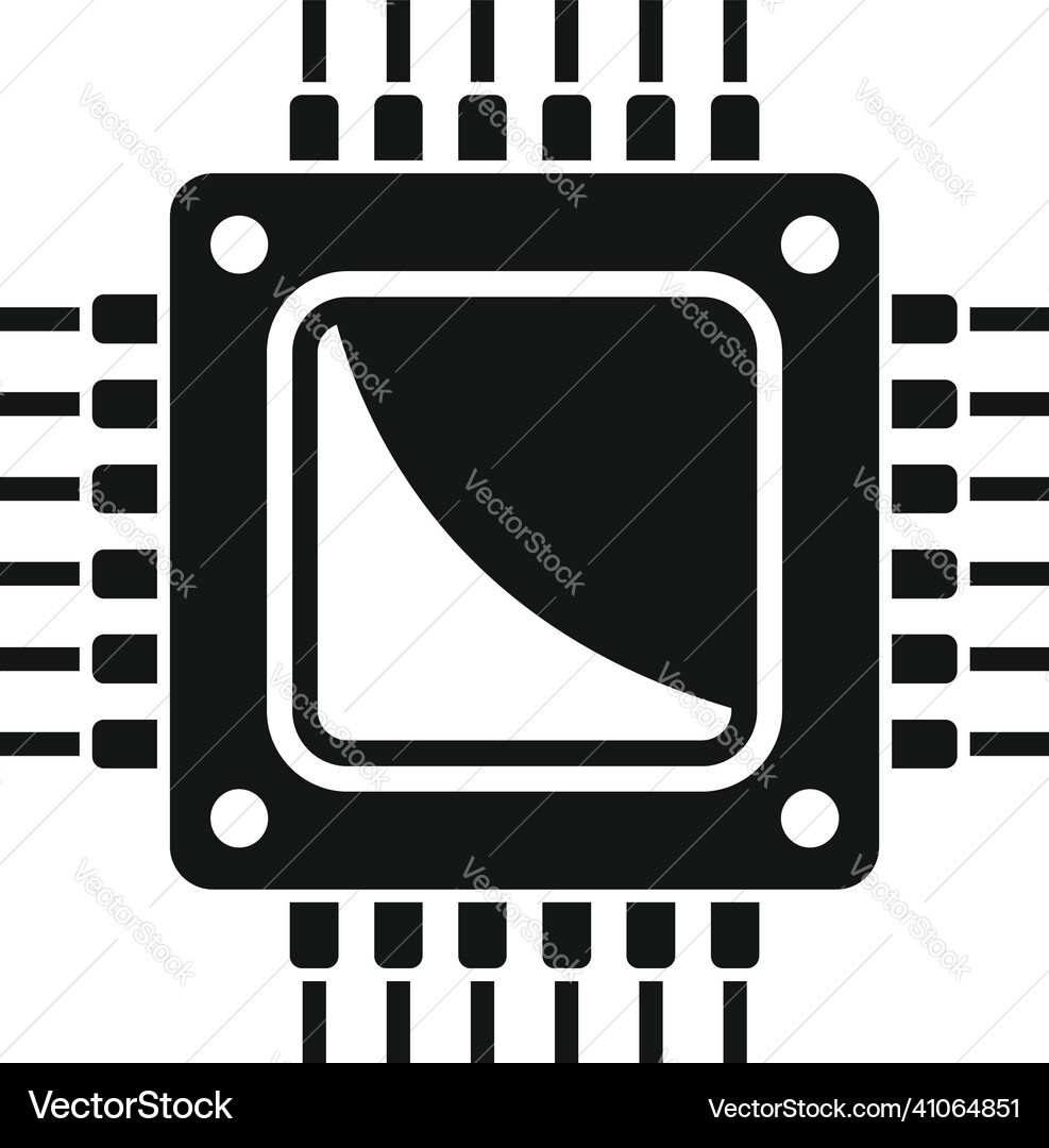 Central processor icon simple chip circuit Central processor icon simple chip circuit vector image