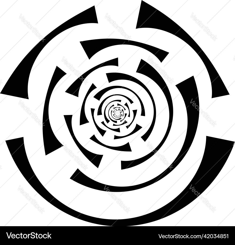 Concentric radial lines circles icon segmented Vector Image