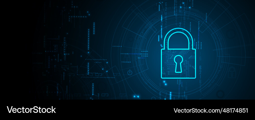 Cybersecurity and information or network Cybersecurity and information or network vector image
