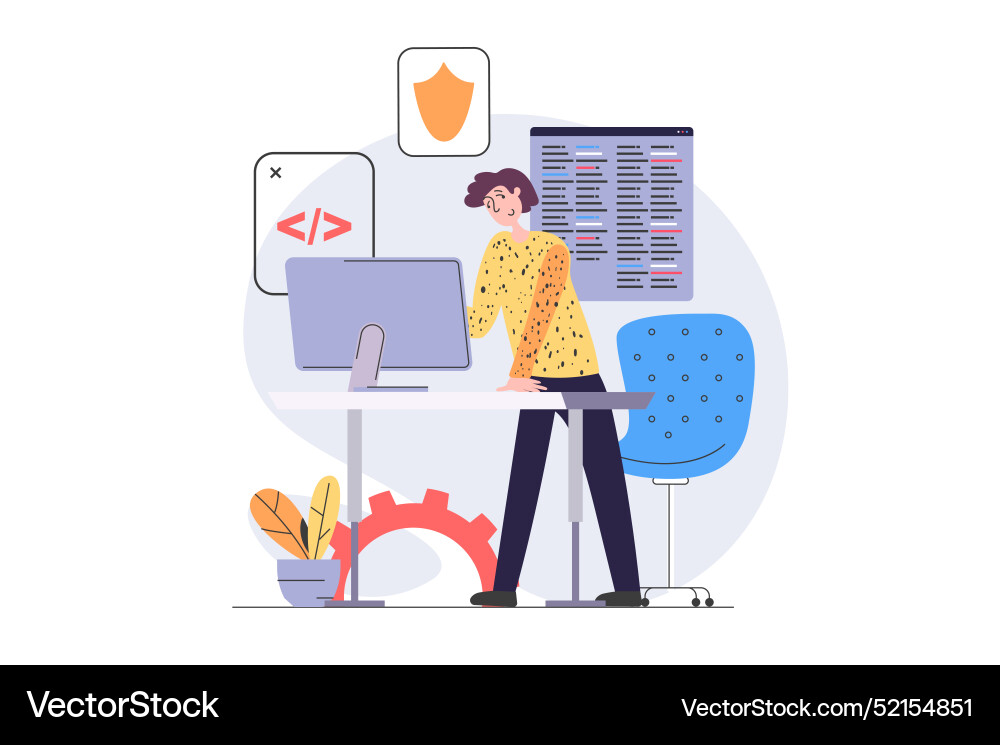 Development and programming concept in modern flat Development and programming concept in modern flat vector image