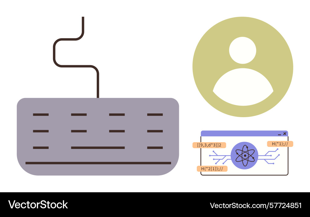 Digital identity interface with keyboard Vector Image