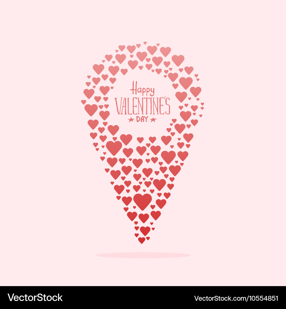 Doodle icon map pointer with heart vector image