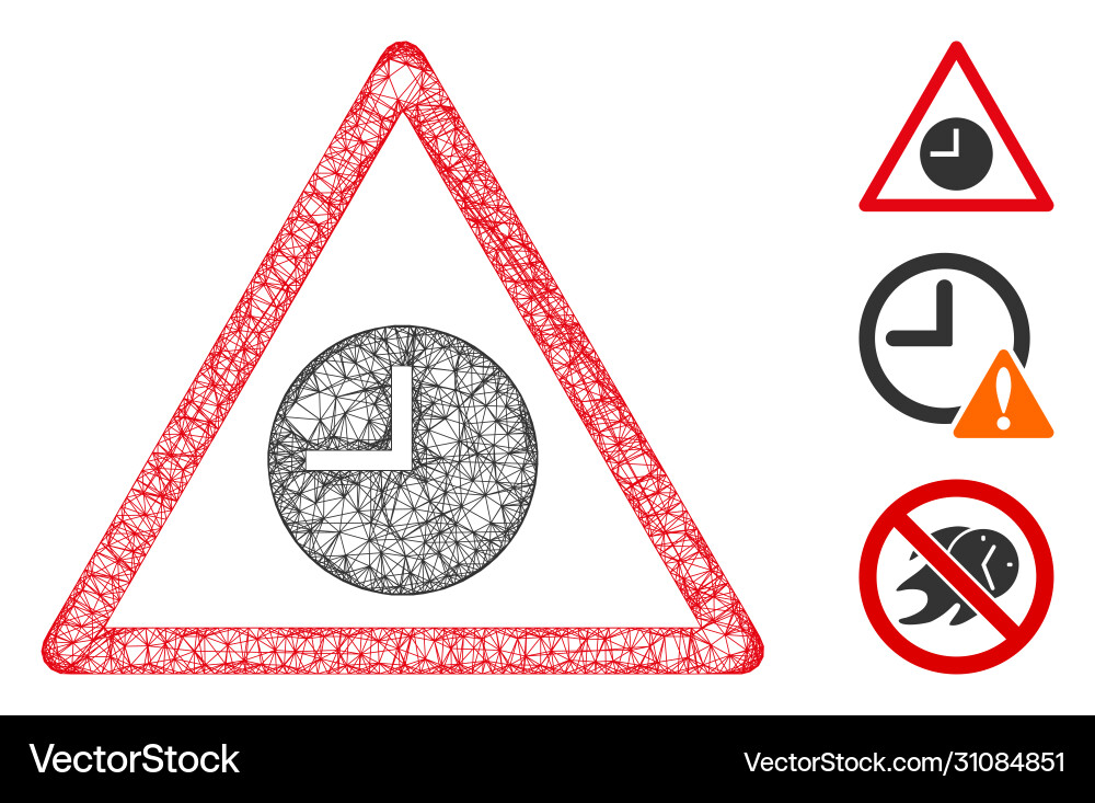 Expired warning polygonal web mesh Expired warning polygonal web mesh Vector Image