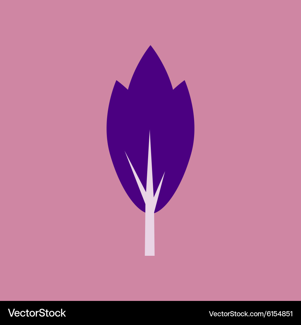 Flat with shadow icon and mobile application tree vector image