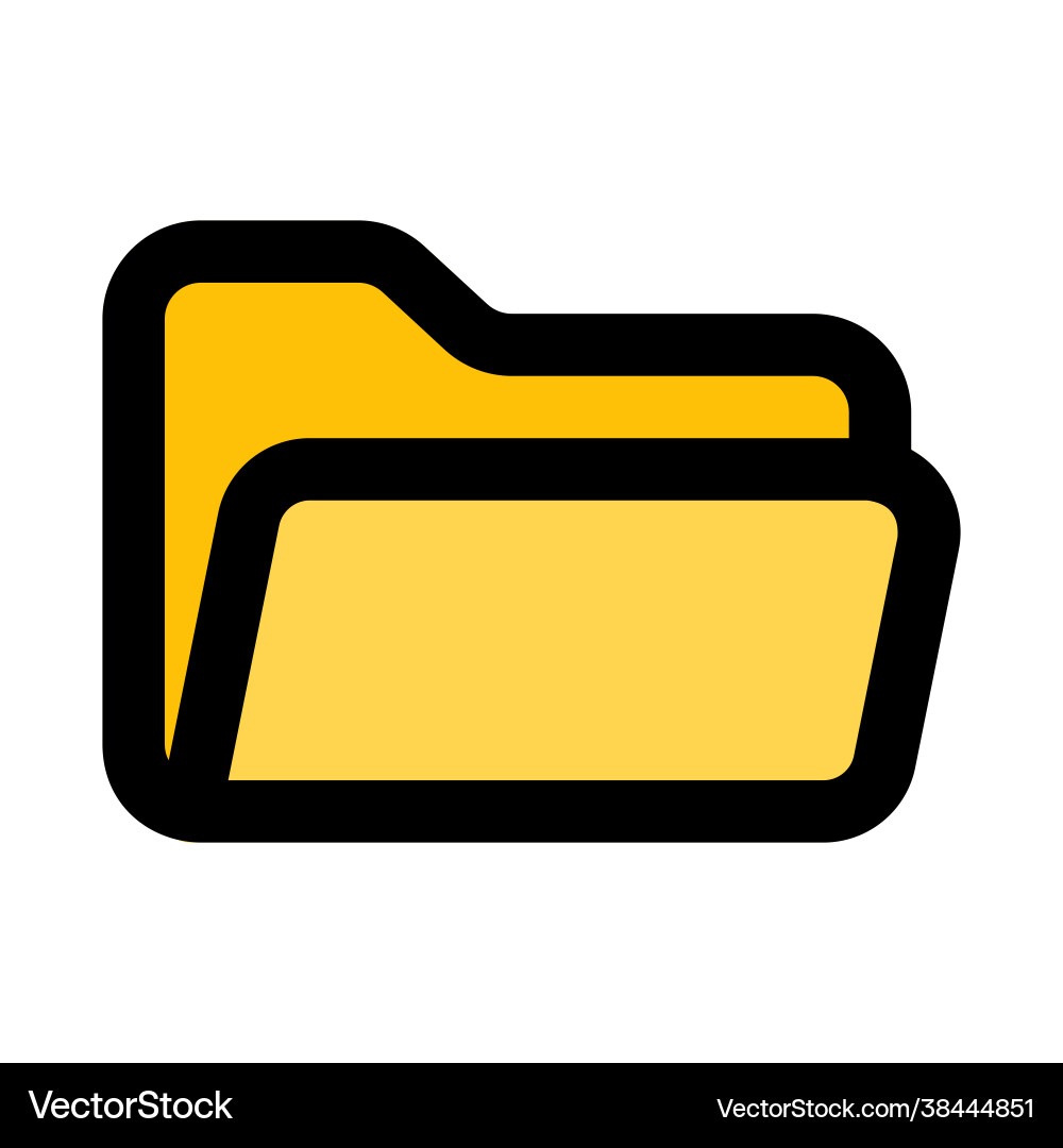 Folder icon in filled line style for any projects Folder icon in filled line style for any projects Vector Image