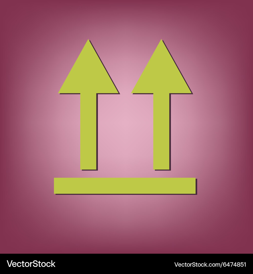 Fragile symbol arrow up logistic icon Vector Image