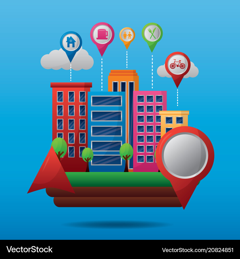Gps navigation application Vector Image