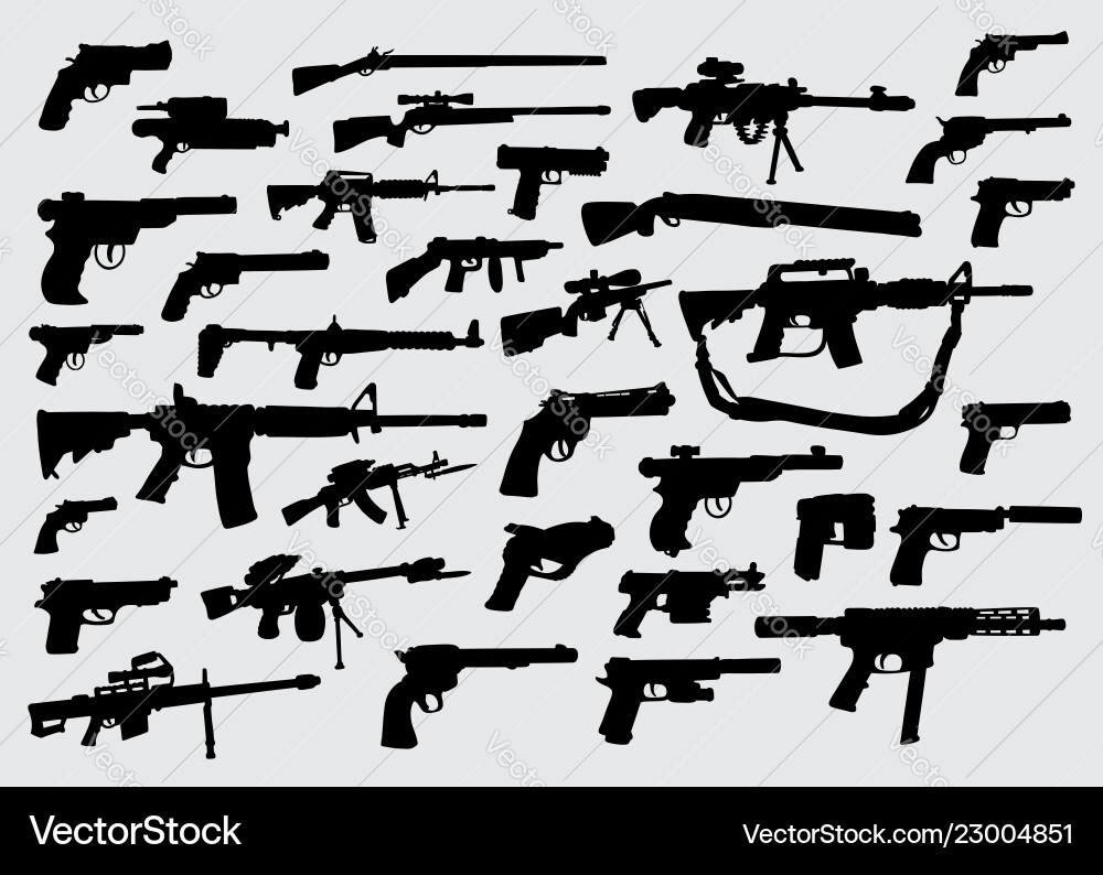 Gun Silhouette Collection Vector Image