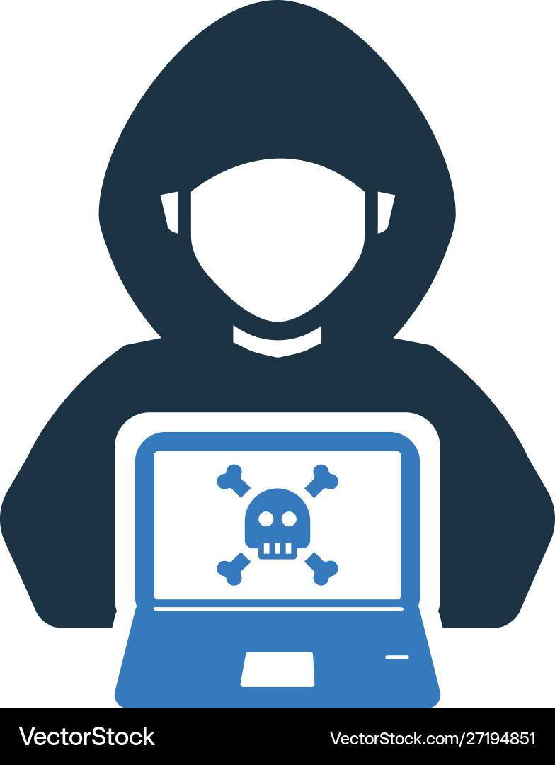 Hacker icon hacking cyber crime stealing data Vector Image