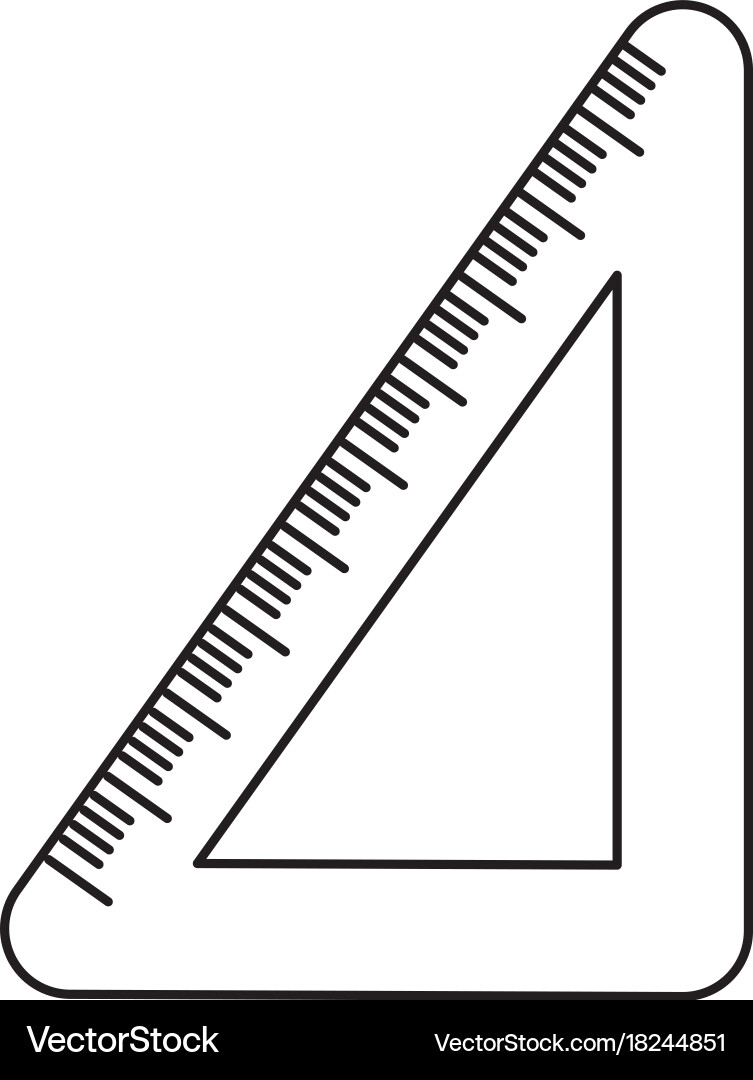 Line school triangle ruler object design vector image