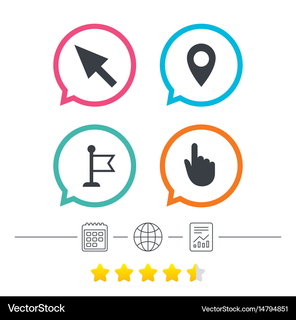 Maus Cursor Symbol Hand oder Flag Pointer Symbole vektorbild
