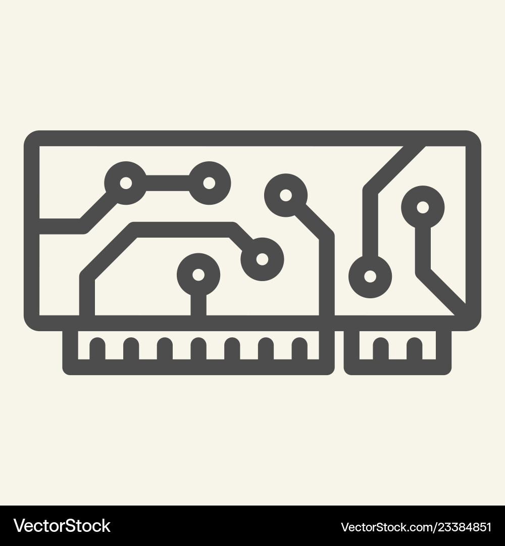 Microchip line icon circuit Microchip line icon circuit vector image
