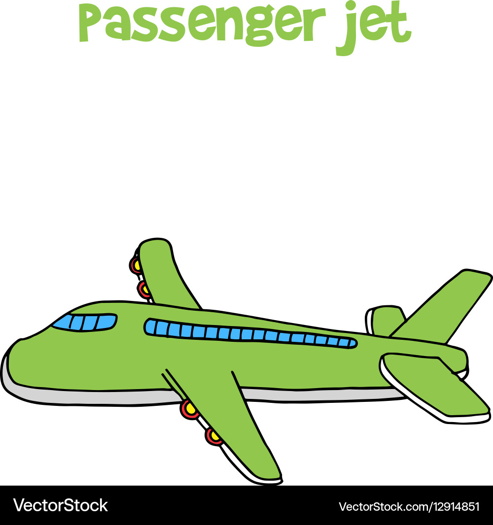 Passanger Jet von Cartoon Design Vektorbild
