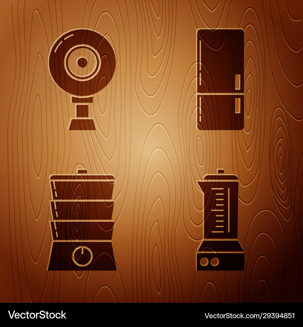 Set blender web camera double boiler vector image