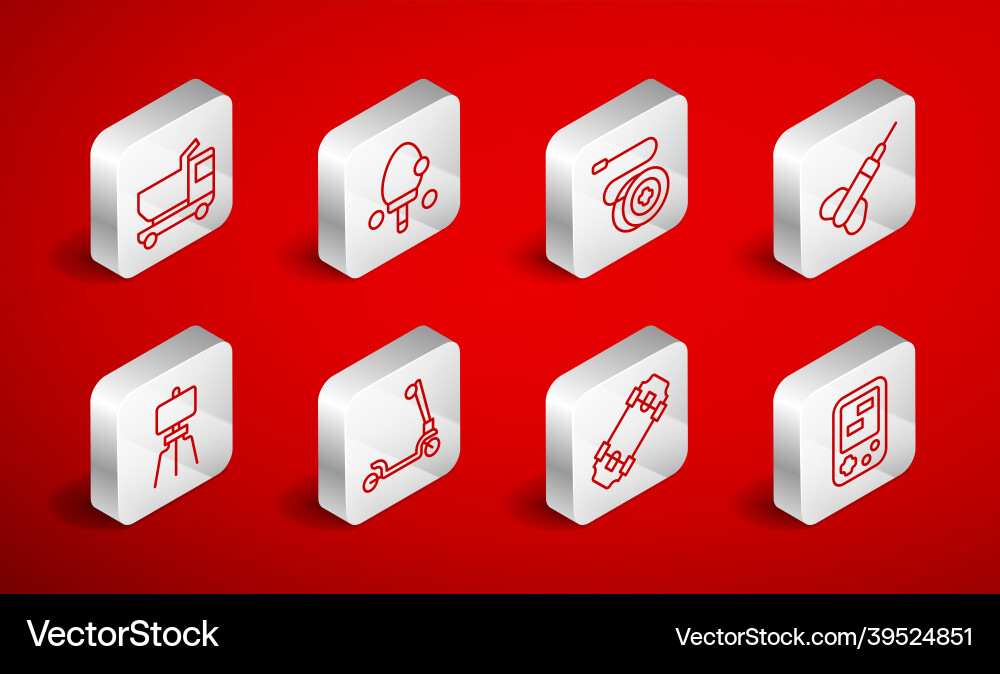 Set line tetris electronic game racket yoyo toy Vector Image