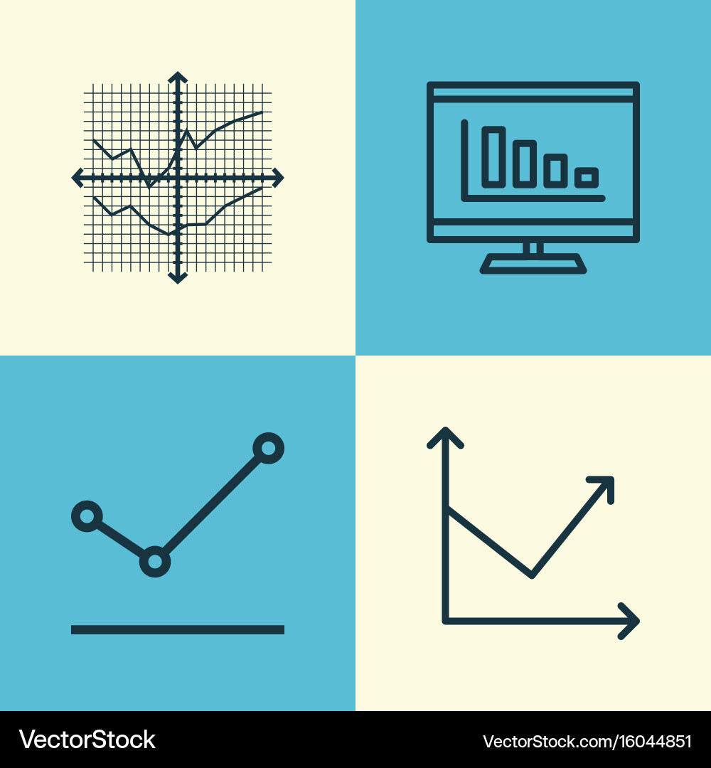 Set of graphs diagrams and statistics icons vector image