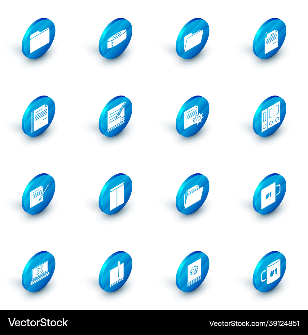 Set scotch document folder file Set scotch document folder file Vector Image