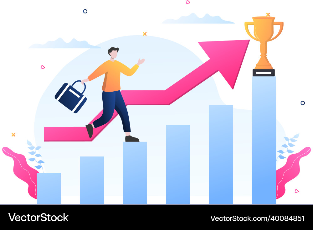Startup target of business development process Vector Image