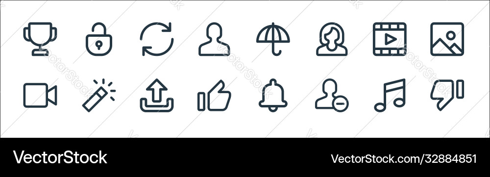 User interface line icons linear set quality User interface line icons linear set quality vector image