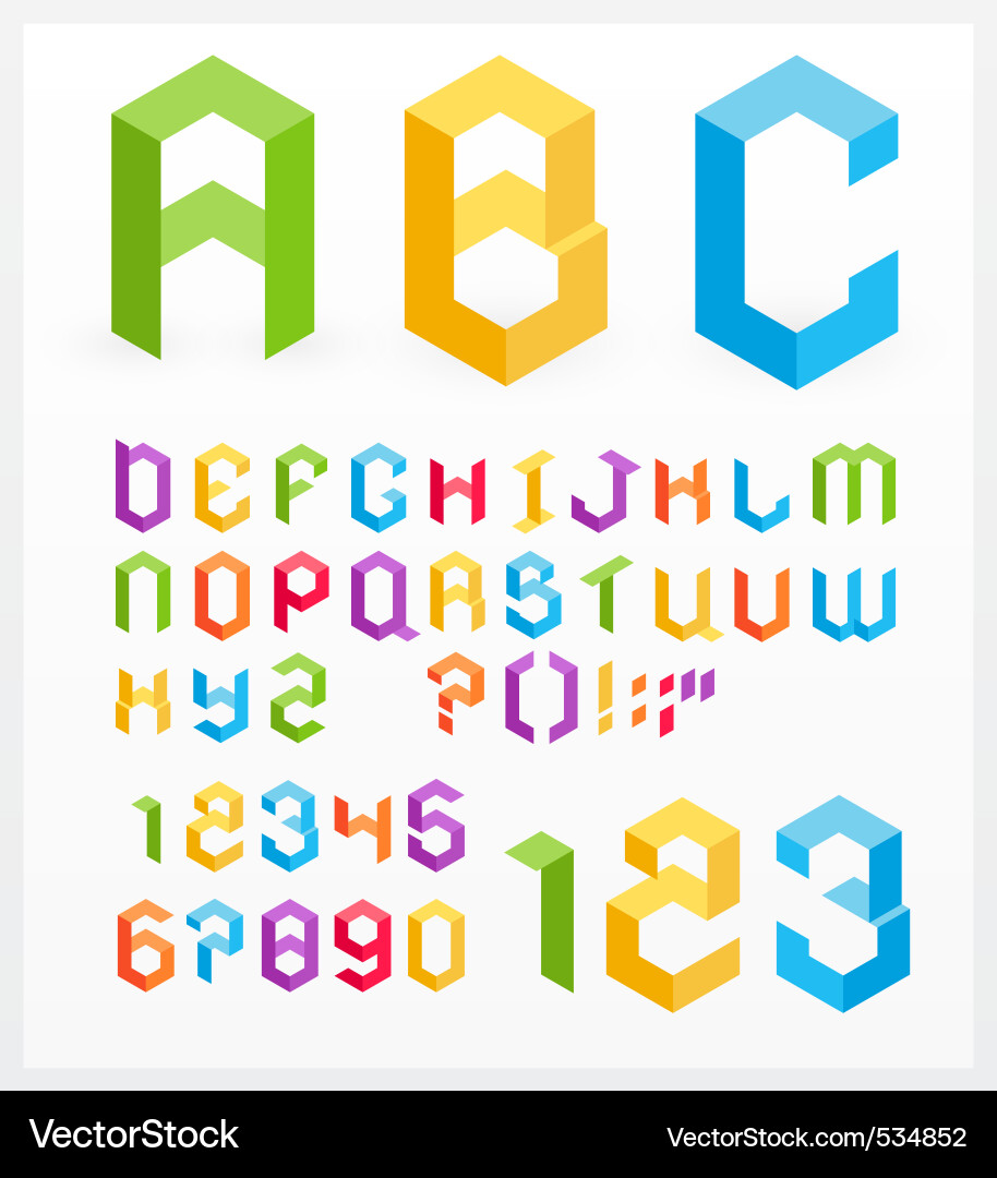 3D Alphabet Letter Set vector image