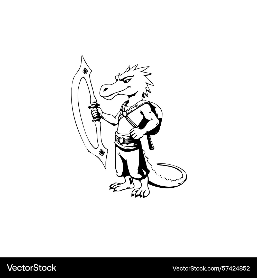 An adventurous alligator with bow and arrow An adventurous alligator with bow and arrow Vector Image