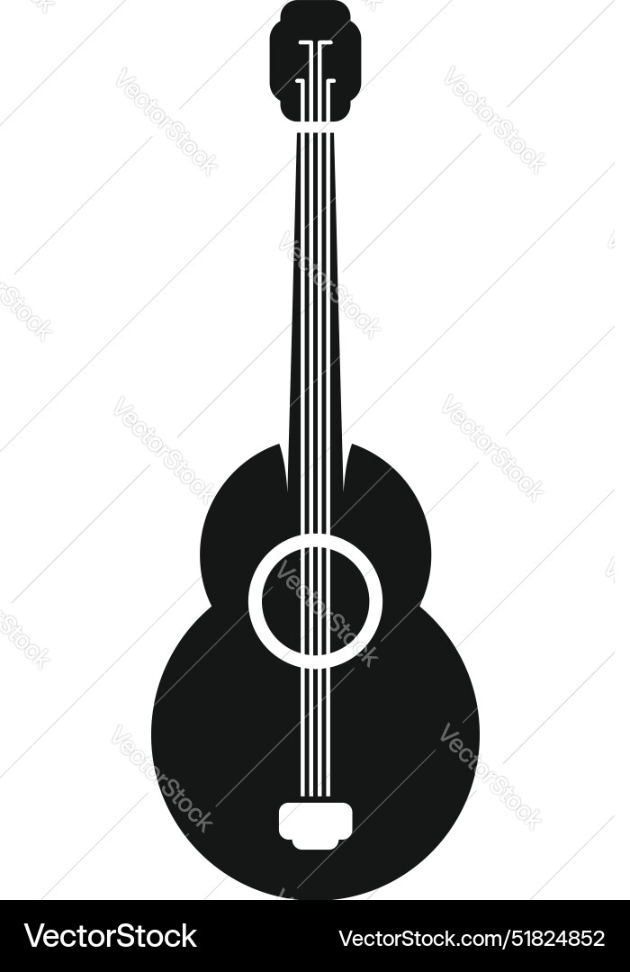Black acoustic guitar silhouette standing up Black acoustic guitar silhouette standing up vector image