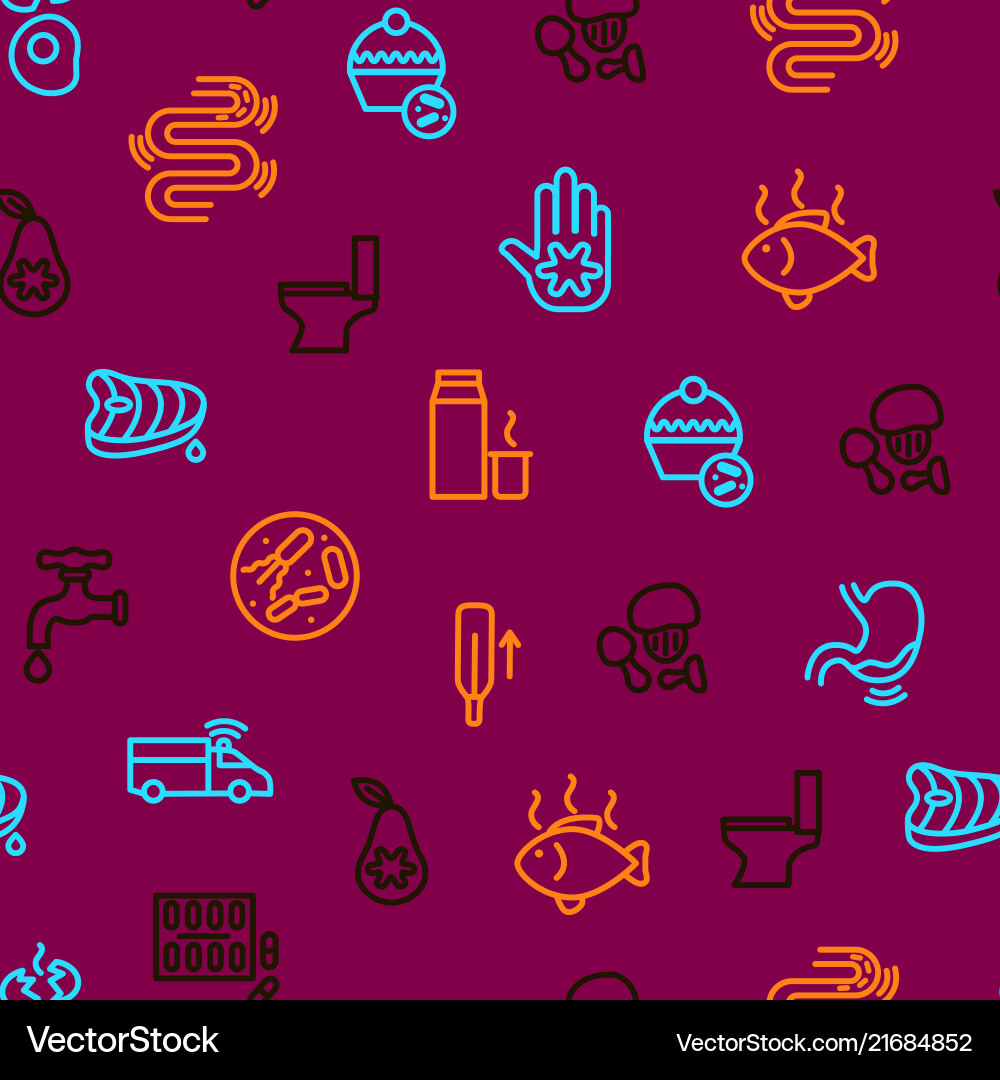Causes of diarrhea seamless pattern background vector image