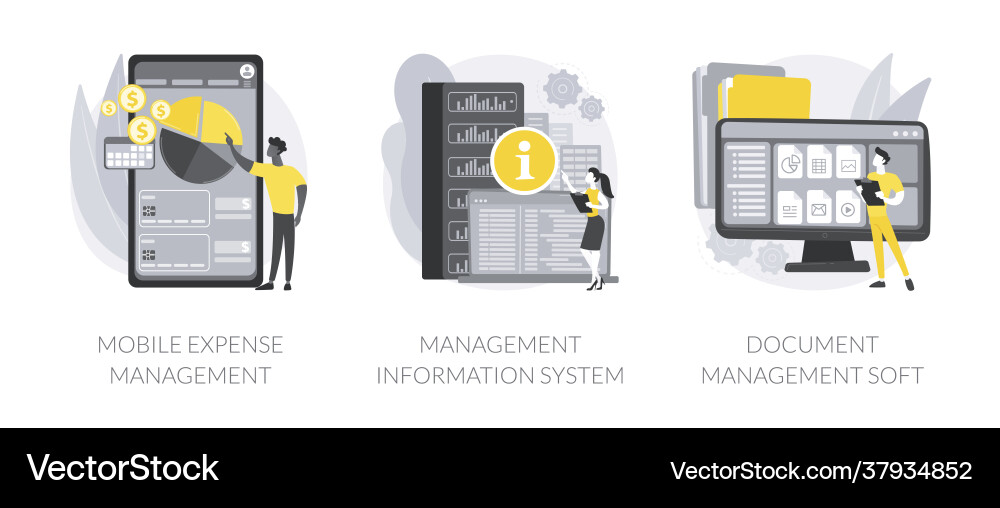 Data sharing and analysis abstract concept Vector Image