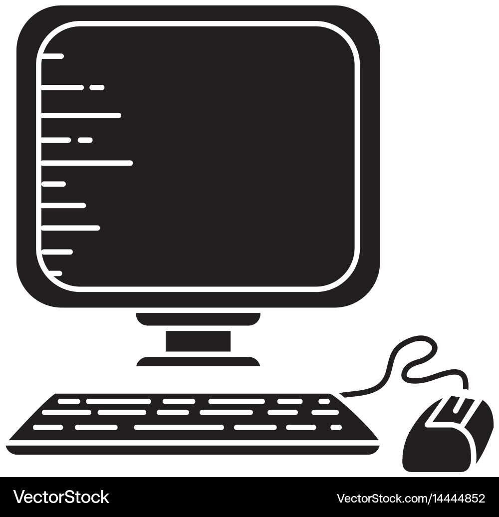 Desktop computer technology vector image
