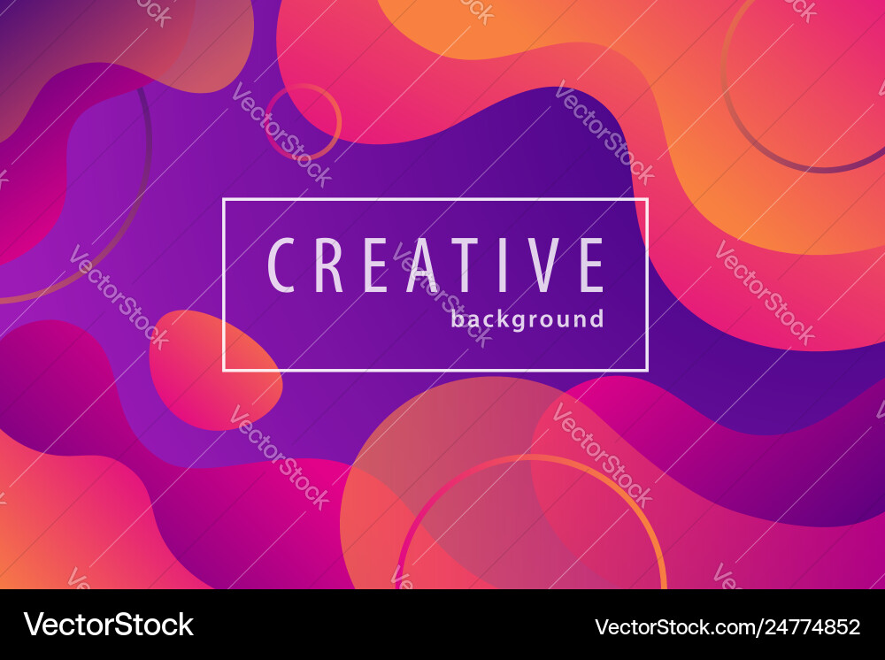 Gradient color geometric background fluid shapes vector image