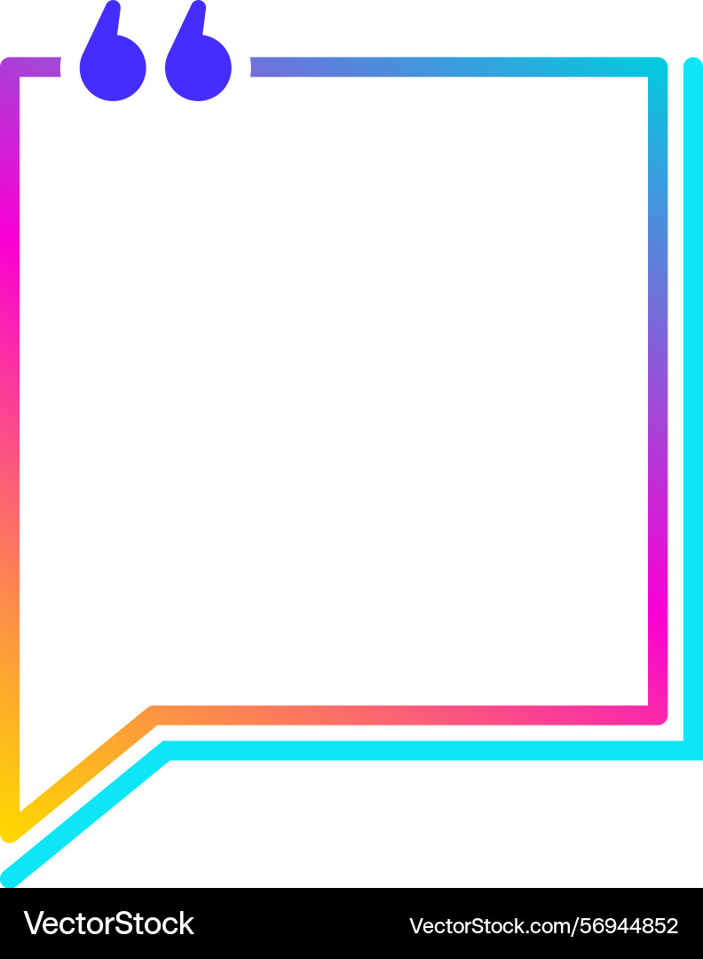 Gradient quote box with quotation marks waiting vector image