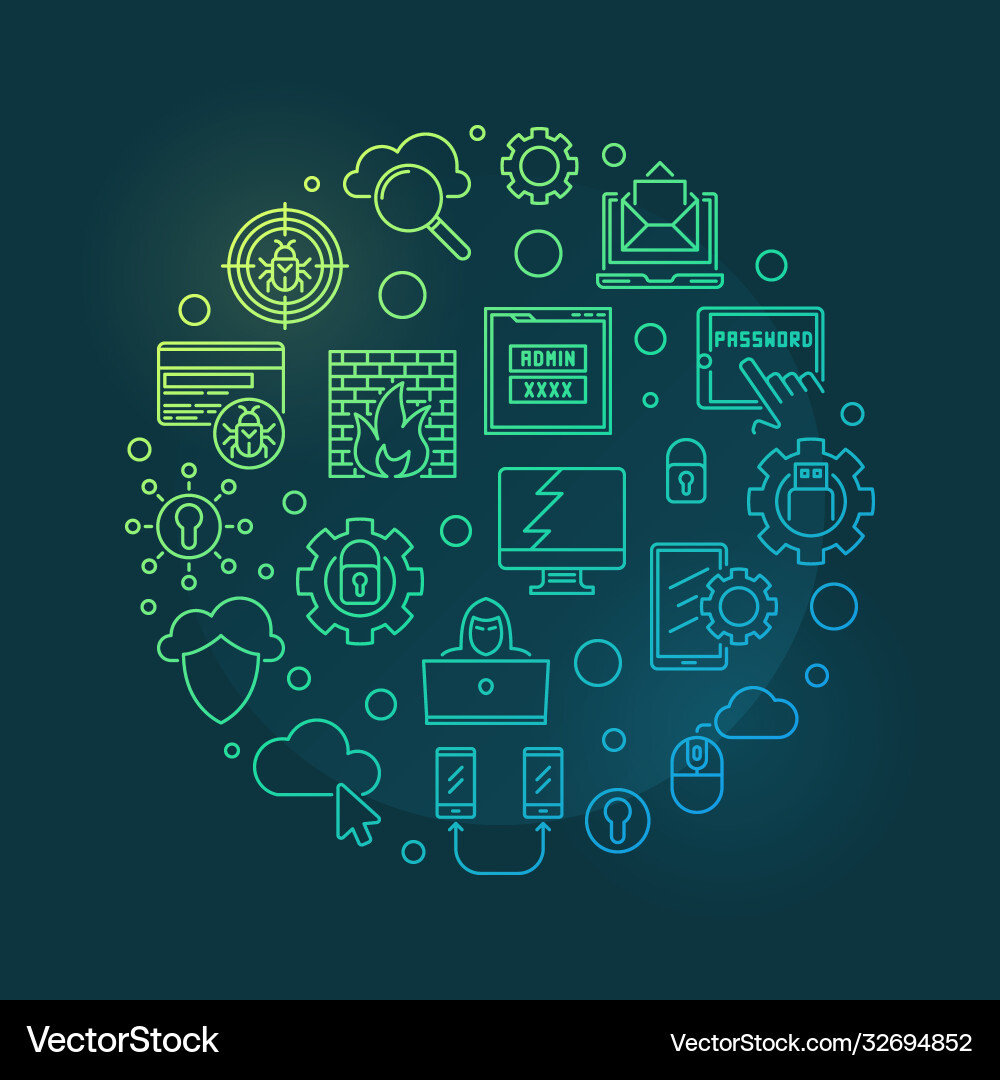 Hacker Round Data Security Concept vector image