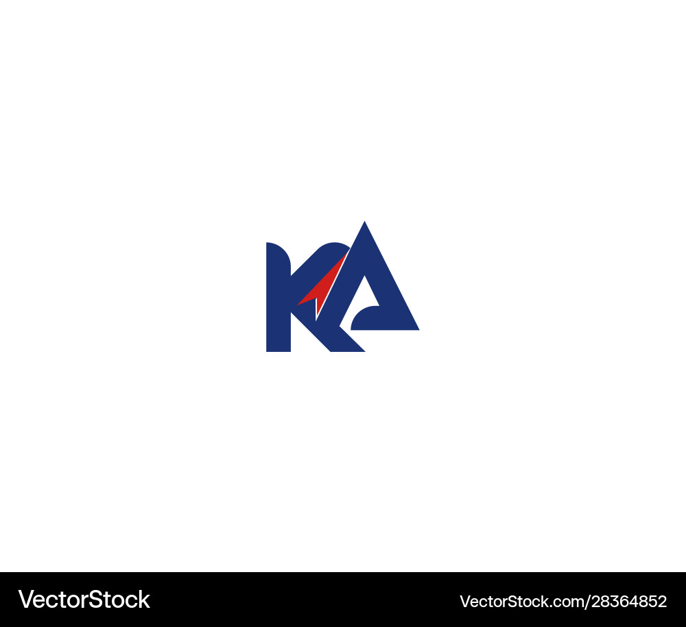 Linked initial letter ka arrow stylish shape logo Vector Image