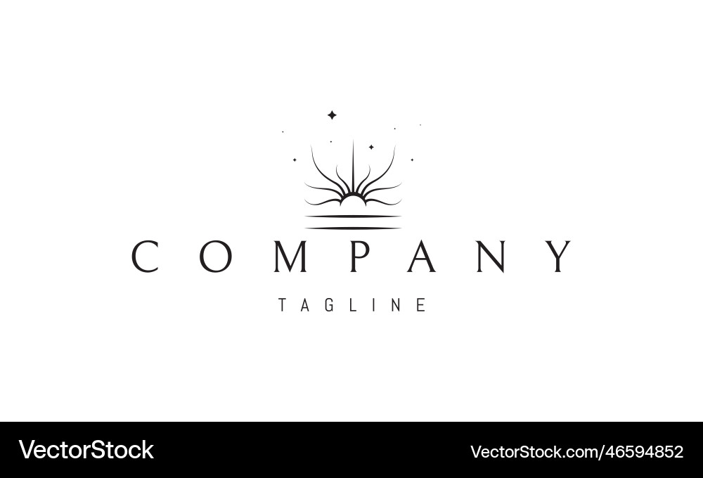 Logo on which an abstract image of a sunset Vector Image