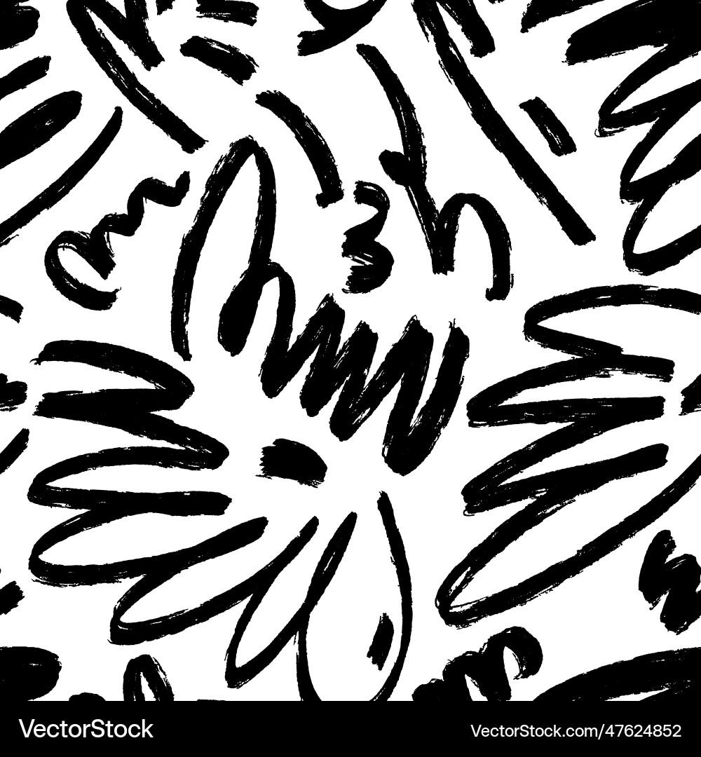 Marker drawn scribble seamless pattern Marker drawn scribble seamless pattern vector image