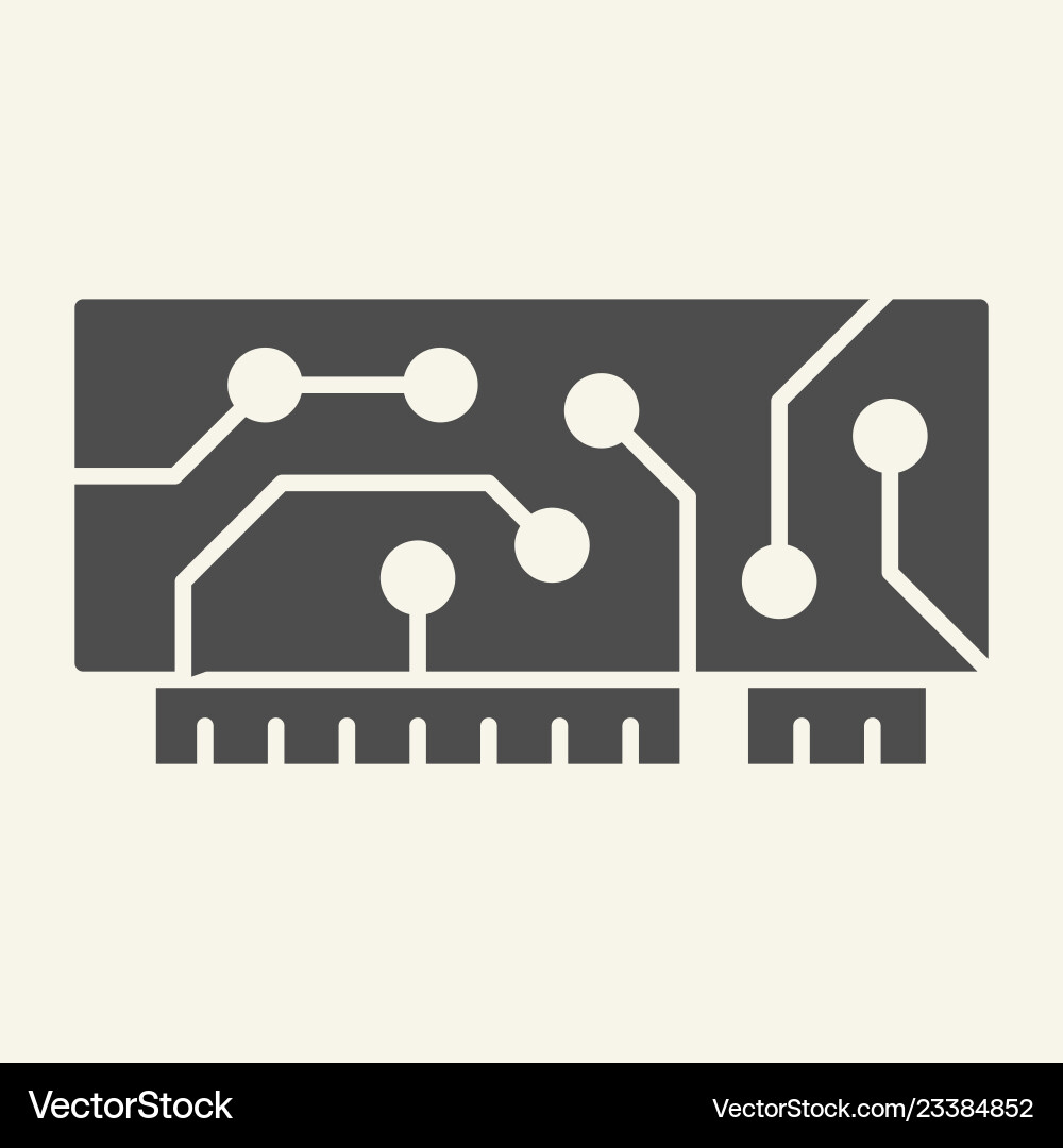 Microchip solid icon circuit Vector Image