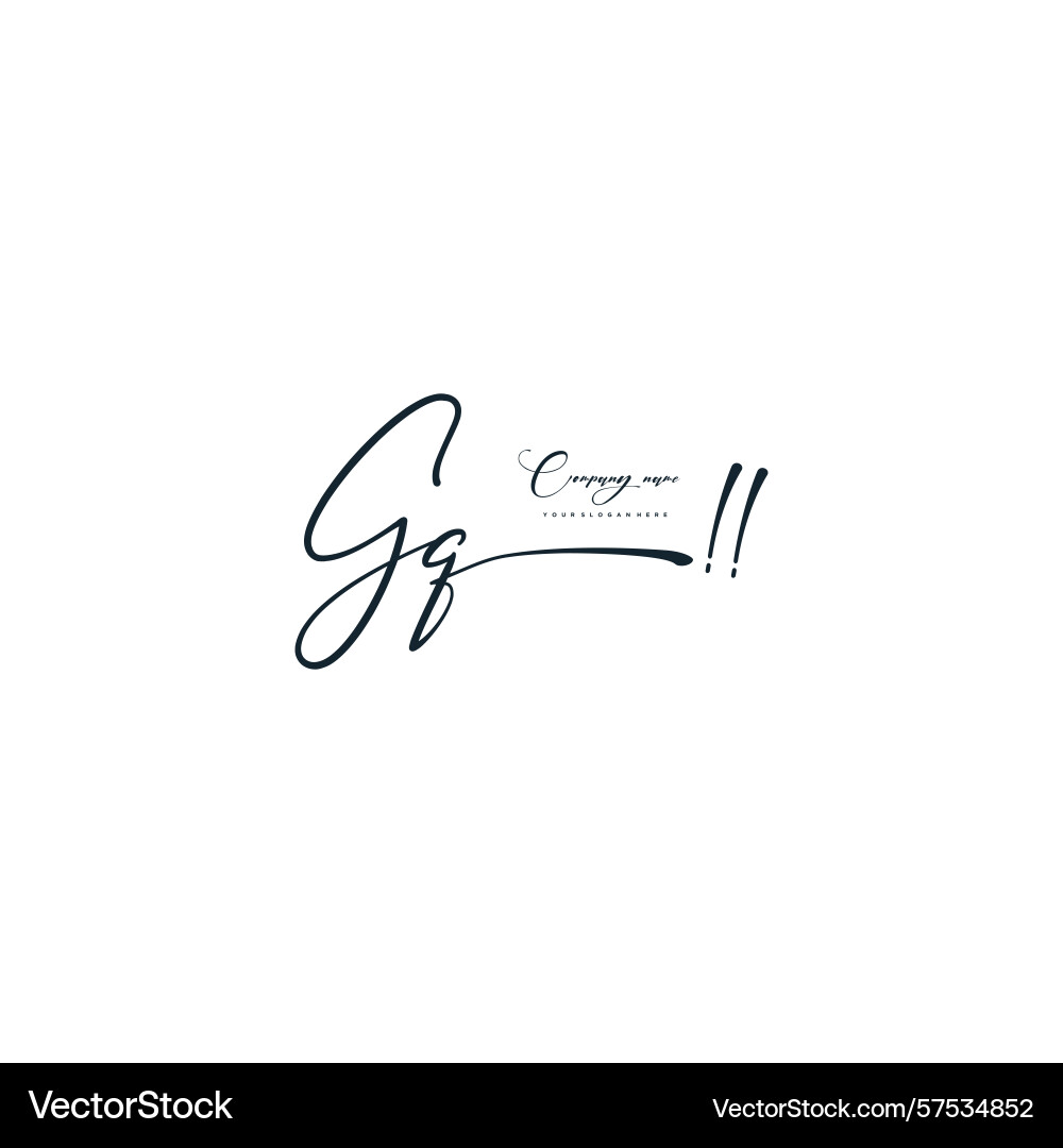 Minimal signature logo design with gq initials Minimal signature logo design with gq initials Vector Image