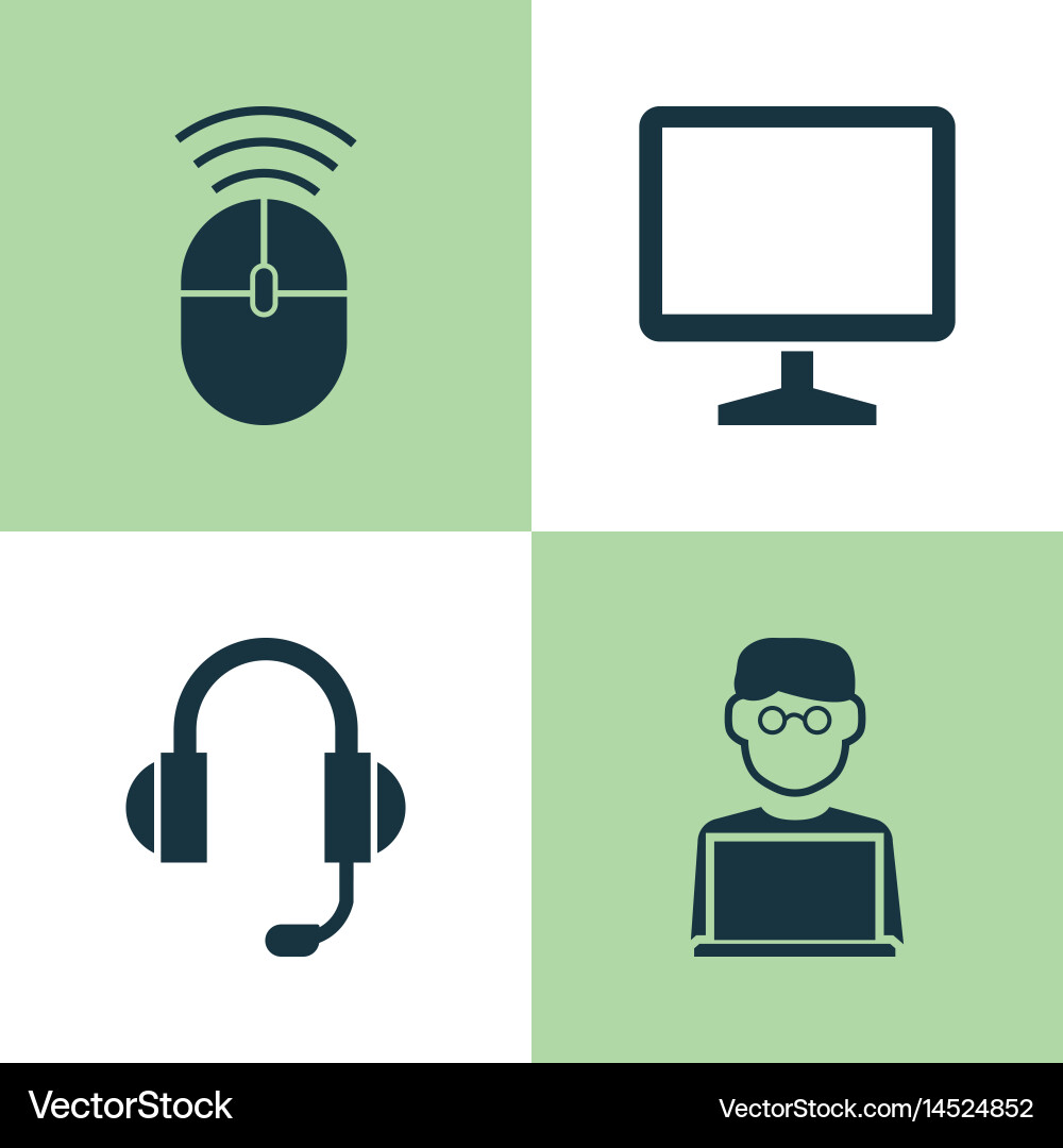Notebook icons set collection of computer mouse vector image