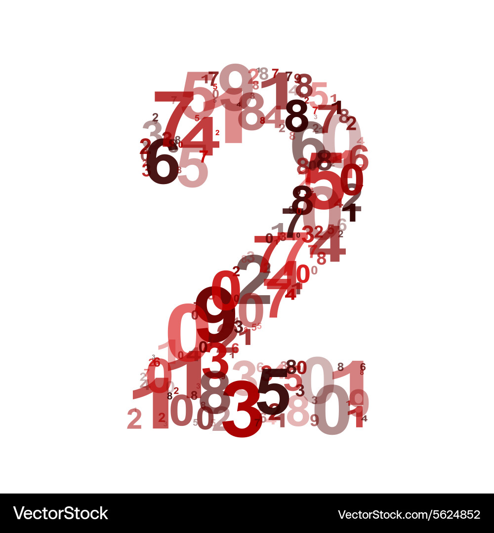 Number two from numbers vector image